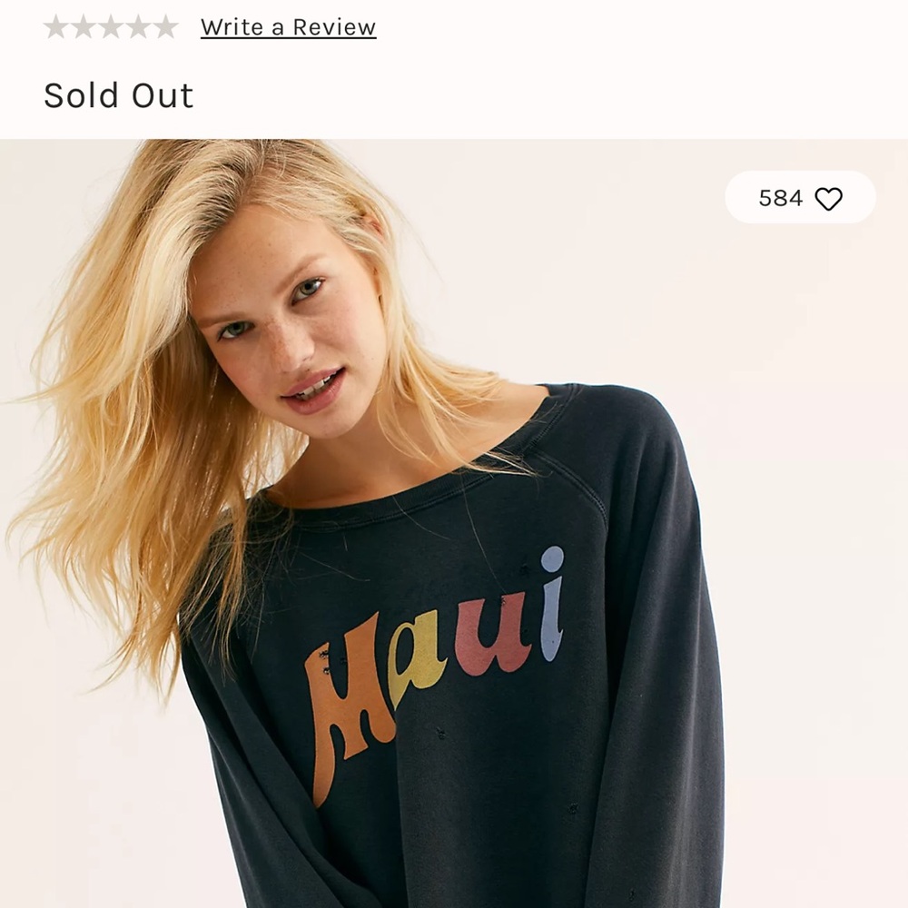 FP Movement by Free People Black Maui Sweatshirt